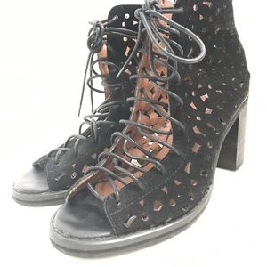 Jeffrey Campbell Cors Daisy Black Suede Shoes